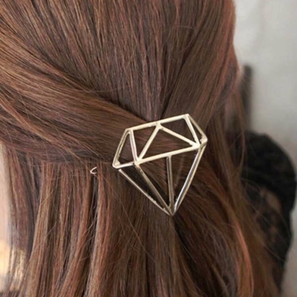 Gold Diamond Hair Clip Barrette